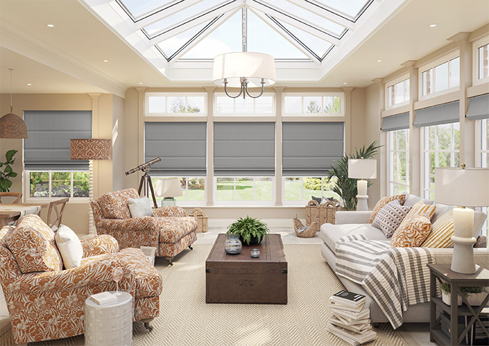 Akoya Faux Silk, Lustre Steel Grey - Roman Blind - Image 8